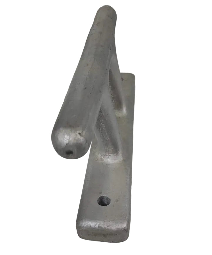 12-inch aluminium dock cleat, 12" base with 2-hole M12 mounting, clear anodized finish — available in rimal marine
dock cleat in dubai