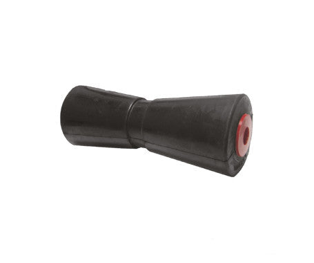 heavy duty black keel roller for boat trailers made from durable weather-resistant rubber for strong keel support, absorbs shock during loading and unloading, protects boat hull and ensures smooth trailering in harsh marine environments
