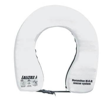 LALIZAS Horseshoe Lifebuoy "Basic I" marine safety flotation device, durable UV-resistant construction, high-visibility rescue equipment for boats and yachts, designed for quick deployment and man-overboard emergencies