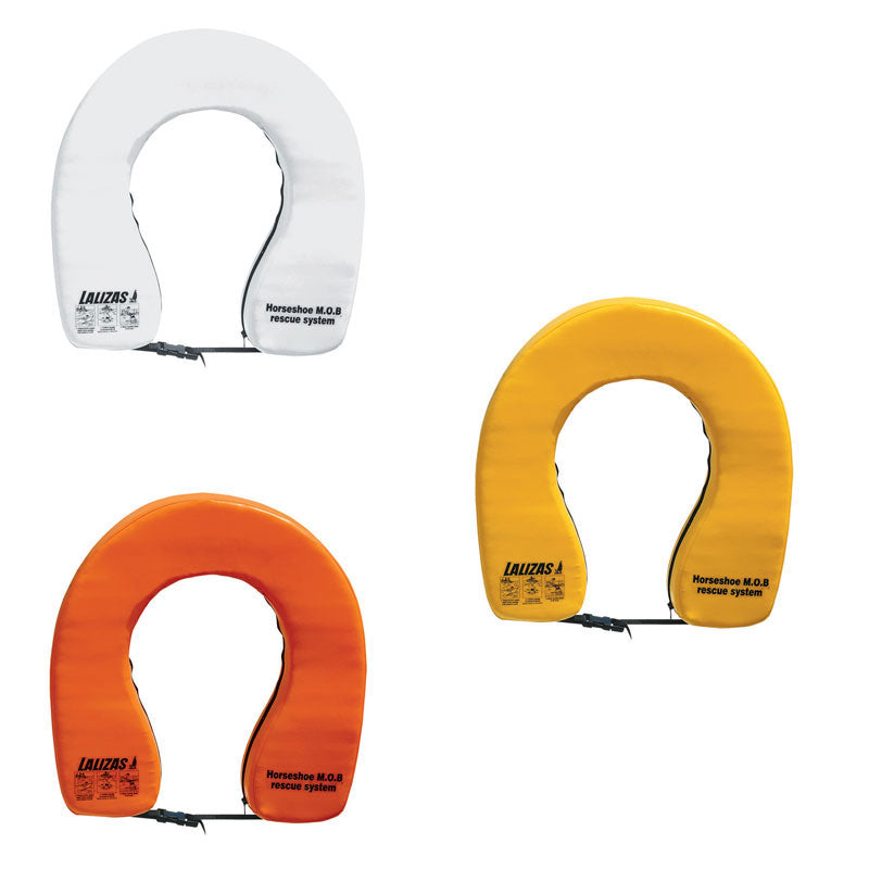 LALIZAS Horseshoe Lifebuoy "Basic I" marine safety flotation device, durable UV-resistant construction, high-visibility rescue equipment for boats and yachts, designed for quick deployment and man-overboard emergencies