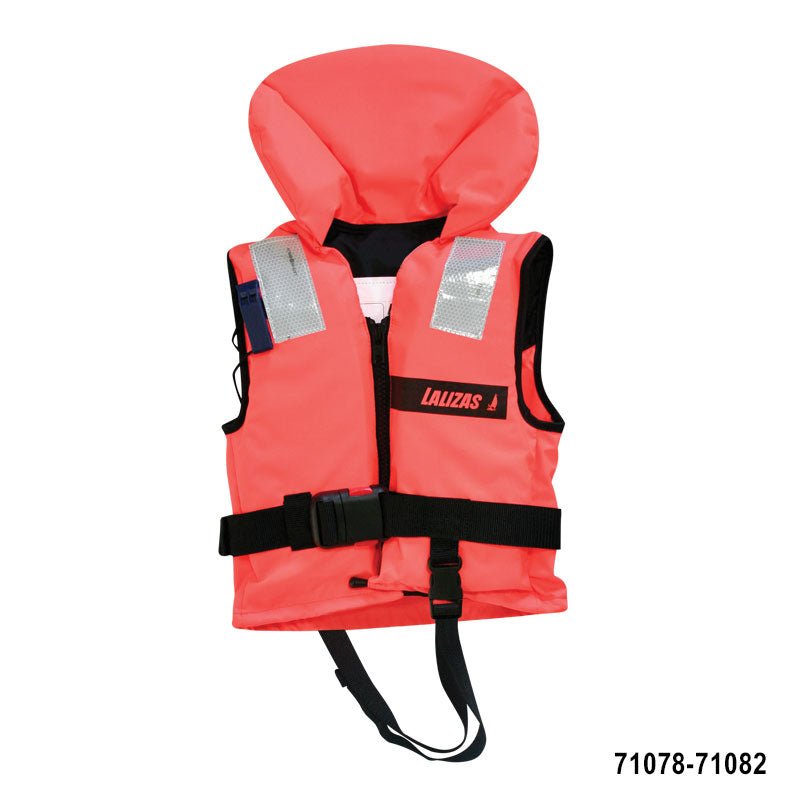 LALIZAS 100N lifejacket ISO 12402-4 certified marine safety vest with high-visibility fabric, secure buckles, and whistle, ideal for boating, sailing, and personal flotation in sheltered water conditions for adults and children

