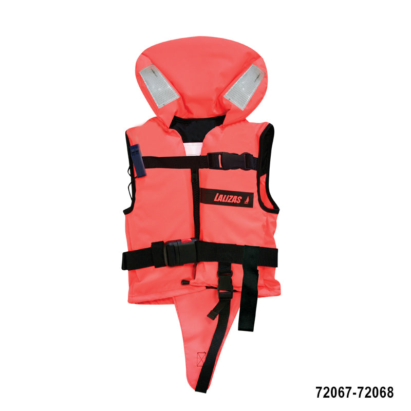 LALIZAS 100N lifejacket ISO 12402-4 certified marine safety vest with high-visibility fabric, secure buckles, and whistle, ideal for boating, sailing, and personal flotation in sheltered water conditions for adults and children