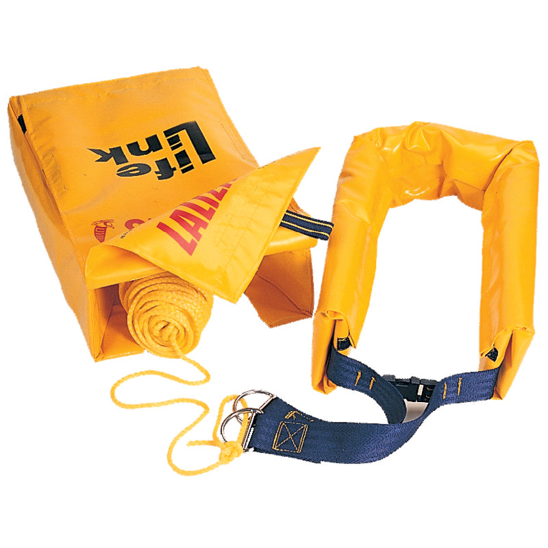 LALIZAS LifeLink rescue sling system for man overboard recovery, includes floating sling, 30 meter floating line, and storage bag, easy to deploy marine safety equipment for sailboats, yachts, and offshore vessels