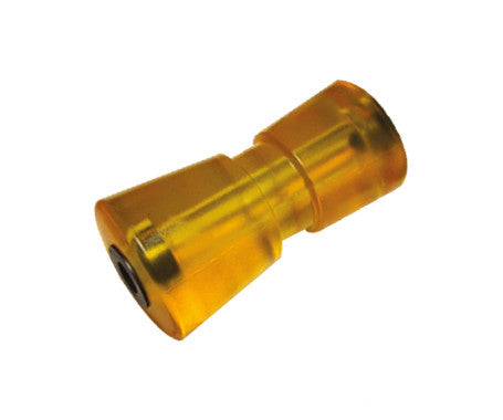 heavy-duty polyurethane keel rollers in 8 inch and 10 inch sizes for boat trailers, non-marking and wear-resistant material for smooth boat loading and unloading, protects keel and enhances trailer alignment and support for marine transport applications