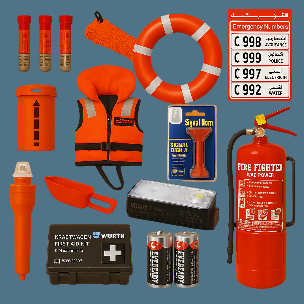 safety kit for boat passing 13 to 20 ft uae coast guard approved

