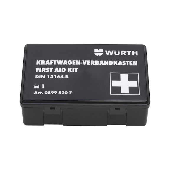 WURTH first-aid kit with compact and durable case containing essential medical supplies, ideal for boats, vehicles, and workplaces, compliant with safety standards for quick emergency response in marine, industrial, or outdoor environments